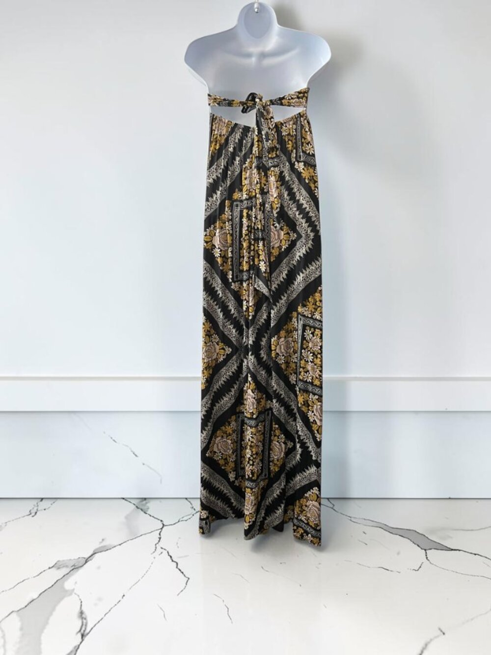 Free People Serendipity Jumpsuit Small Strapless Floral Wide Leg Boho Pockets - Picture 4 of 5